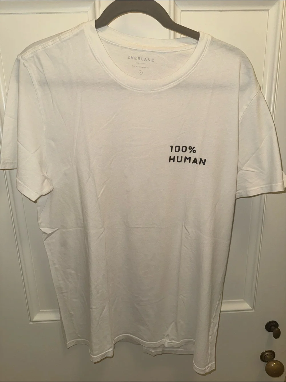Everlane White Short Sleeve '100% HUMAN' Crew Tee - Picture 1 of 2
